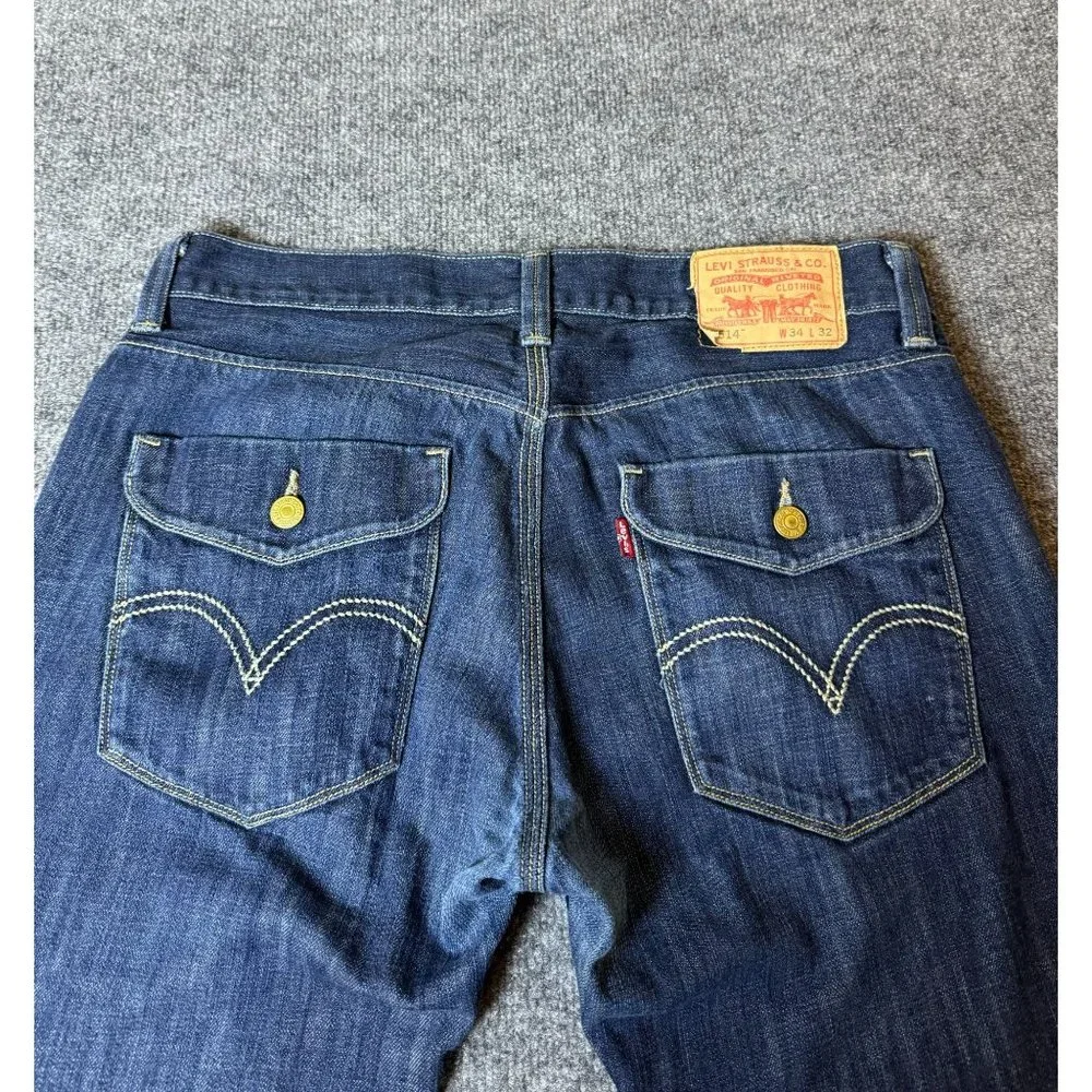 Levi's Jeans Mens 34x30* Blue‎ 514 Slim Straight American Workwear Dark Denim